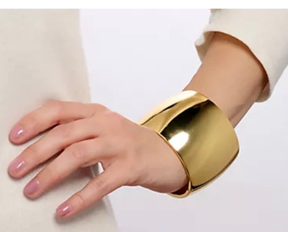 Carla Rockmore Collection Large Gold Bangle 10k gold plated